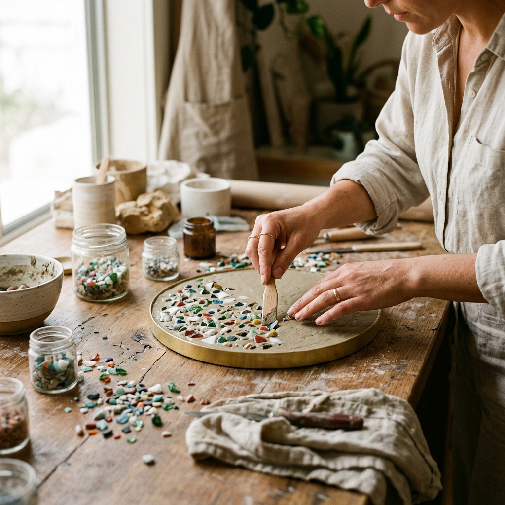 Artisan crafting sustainable decor